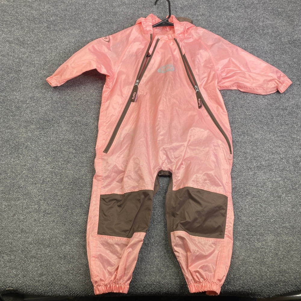 Tuffo Muddy Buddy Kids Pink Waterproof Rain Suit One Piece Coverall Hooded